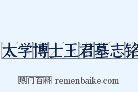 太学博士王君墓志铭是什么意思的图片